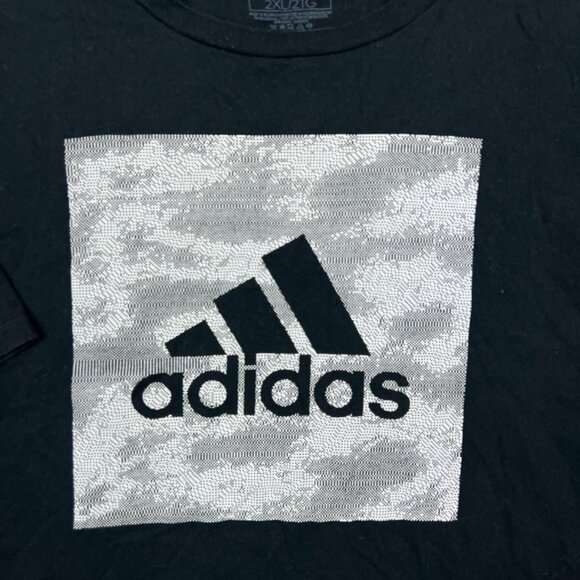 Adidas T Shirt Men's 2XL Black The Go-To Tee Center Logo Crew Neck Trefoil - Picture 3 of 6